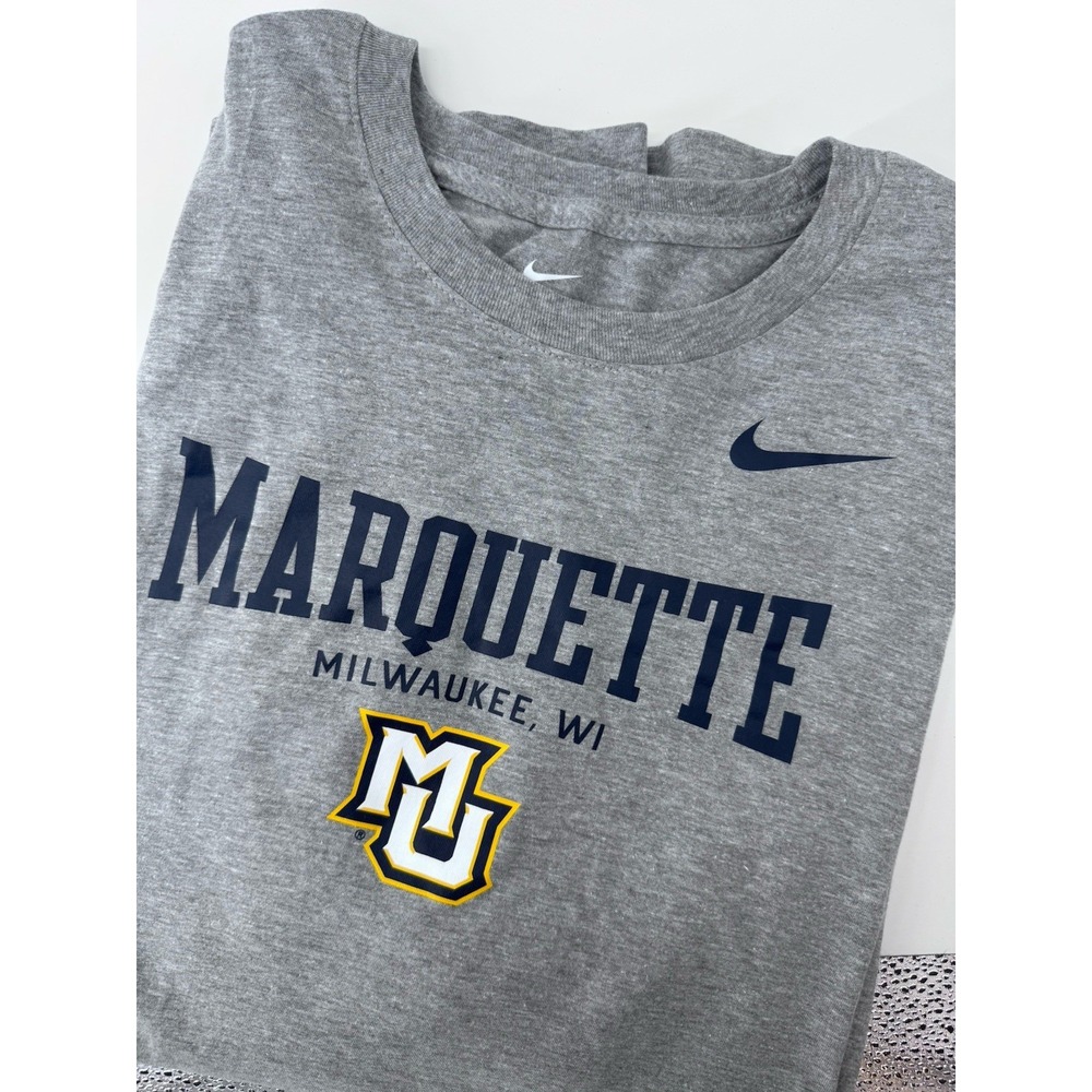 Nike Marquette University Golden Eagles T-shirt Long Sleeve Gray Men's XL